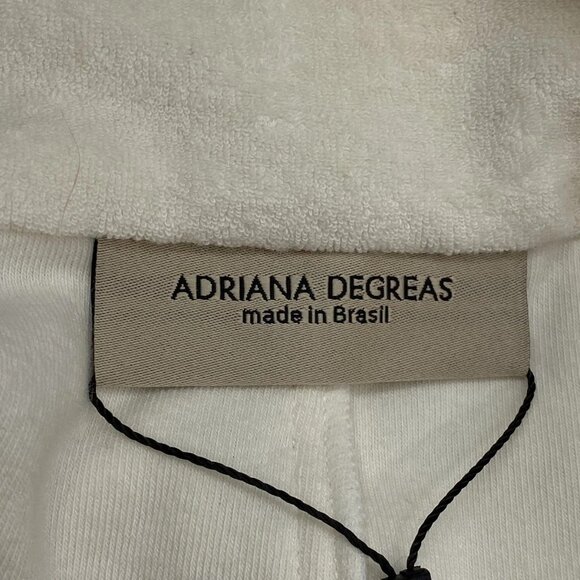 NEW ADRIANA DEGRAS  Terry Belted Button-Up Mini Skirt Off White/Beige Size S - Picture 4 of 8